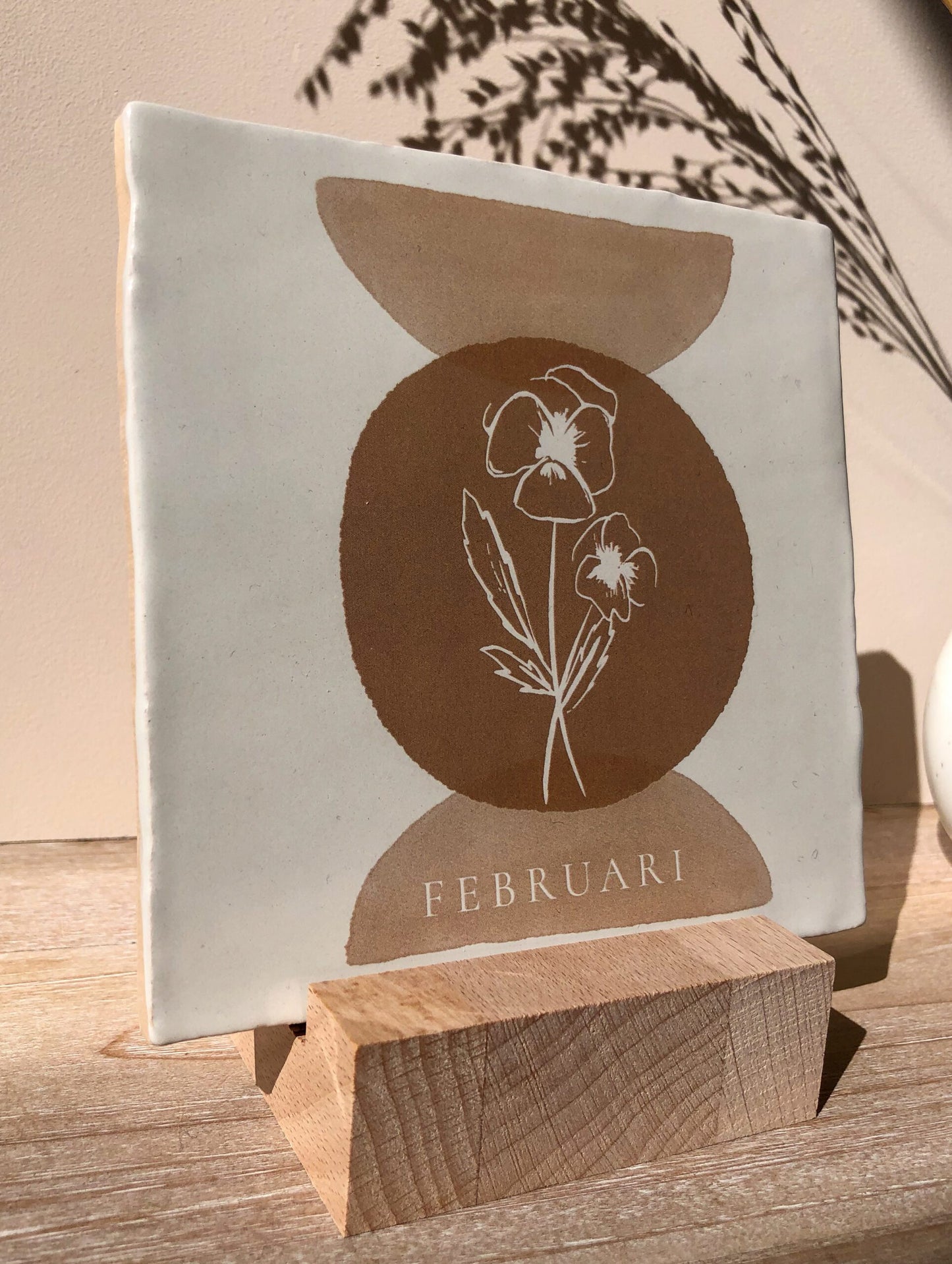 geboortebloem, tegeltje, geboortetegeltje, viooltje, storytile