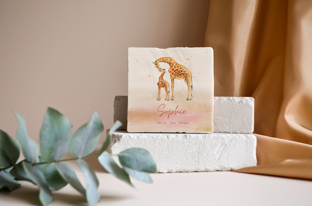 Geboortetegel | Giraffe Pink