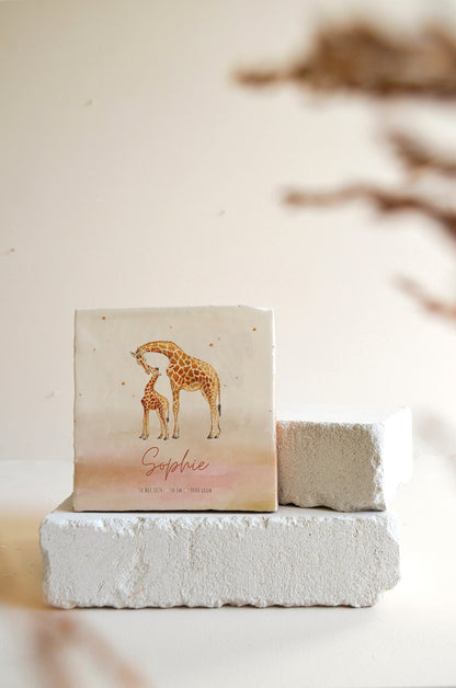 Geboortetegel | Giraffe Pink