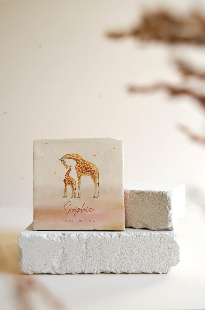 Geboortetegel | Giraffe Beige