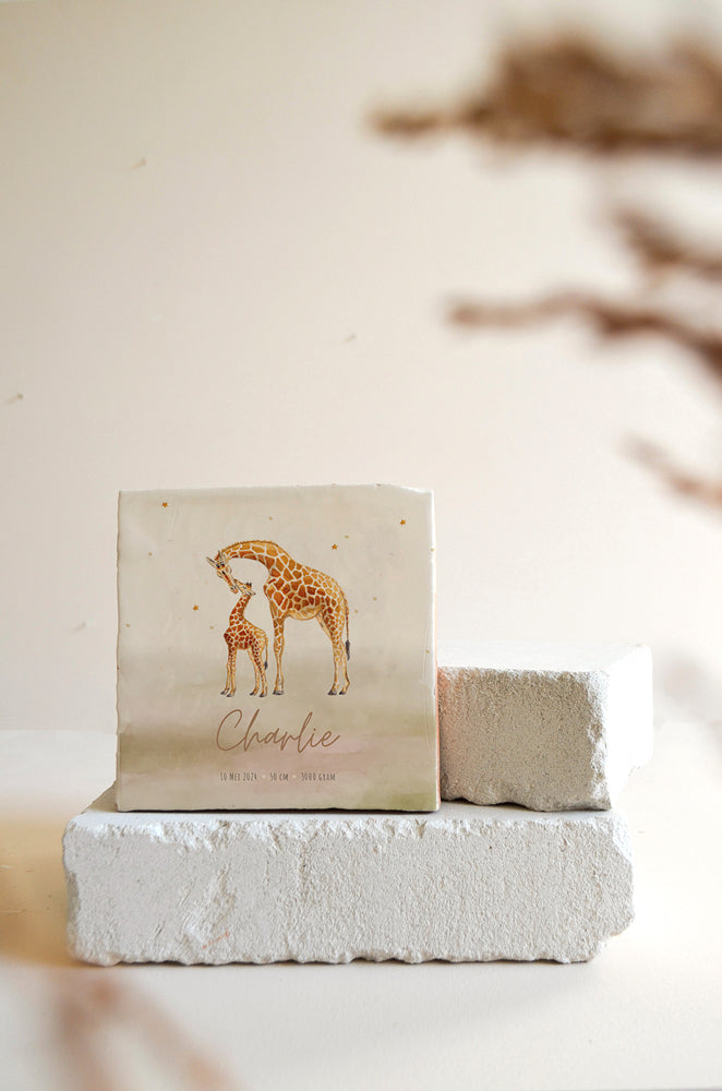 Geboortetegel | Giraffe Beige